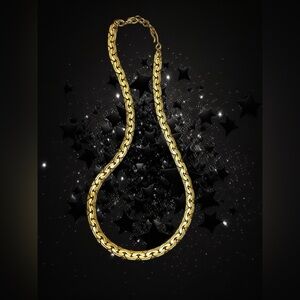 18K GP Italian Plain Gold Chain Neckalce